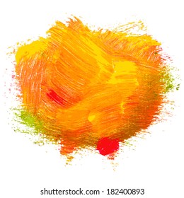 Splash blot banner set in paint color isolated on white background, abstract shape, handmade brush stroke, acrylic on canvas