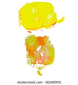Splash blot banner set in paint color isolated on white background, abstract shape, handmade brush stroke, acrylic on canvas