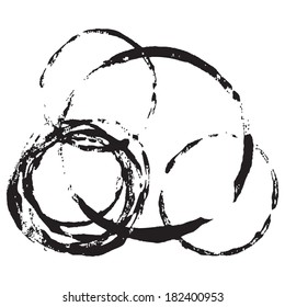Splash blot banner set in paint black isolated on white background, abstract watercolor, handmade brush stroke, acrylic on canvas