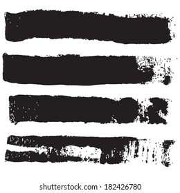 Splash blot banner set in paint black isolated on white background, label, badge, tag ,abstract watercolor, handmade brush stroke, acrylic on canvas