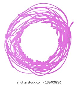 Splash blot circle banner set in paint color isolated on white background, abstract shape, handmade brush stroke, acrylic on canvas