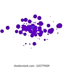 Splash and blot isolated on white background.  Abstract watercolor, handmade brush stroke, acrylic on canvas.