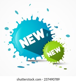 Splash - Blot - Stain with New Title Vector Illustration