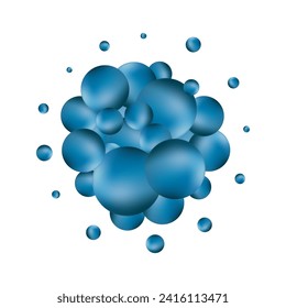 Esplandor de bolas azules. Elemento de diseño.