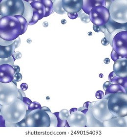 Salpicón de bolas azules. Elemento de diseño.