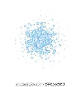 Spritzer von blauen Perlen. Dekoratives Element.