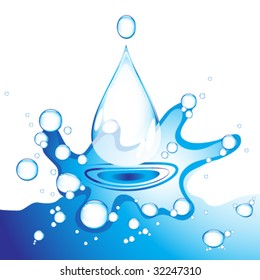 Splash of blue water