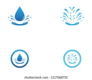 Splash of blue water drop vector illustration