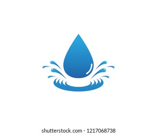 Splash of blue water drop vector illustration