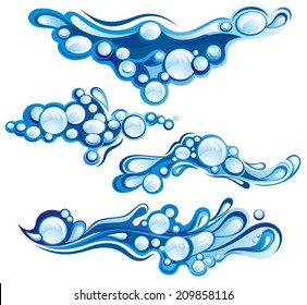 Splash of  Blue Water Drops