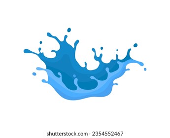 Splash of blue water with drops. Graphic concept for your design.
