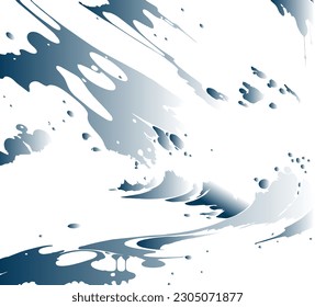 splash blue water with white background