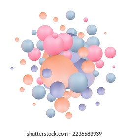Splash of bright balloons background. Abstract vector illustration.