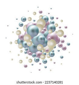 Splash of bright balloons background. Abstract vector illustration.