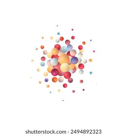 Splash of bright balloons background. Abstract vector illustration.