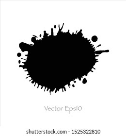 splash brush black background creative illustration.Vector EPS10