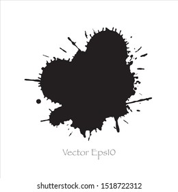 splash brush black ink abstract background.creative Vector EPS10
