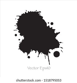 splash brush black ink abstract background.creative Vector EPS10