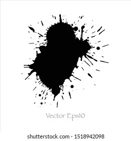 splash brush black ink background.Vector EPS10