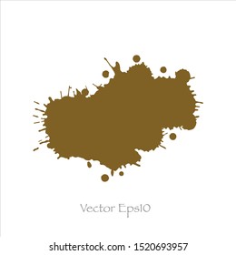 splash brush color brown background.Vector EPS10