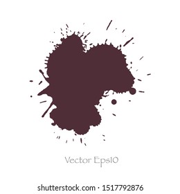 splash brush color ink brown background.Vector EPS10
