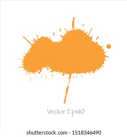 splash brush color orange abstract background.creative Vector EPS10