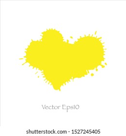 splash brush color yellow background.Vector EPS10