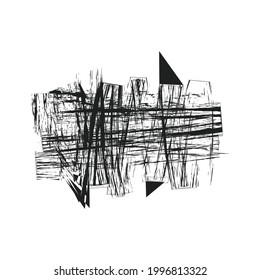 Splash brush isolated on white background. black hand drawn brush icon