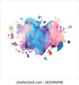 splash of brush shades watercolor on white background.Vector Eps10