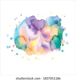 splash of brush shades watercolor on white background.Vector Eps10
