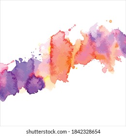 splash of brush shades watercolor on white background.Vector Eps10
