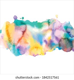 splash of brush shades watercolor on white background.Vector Eps10