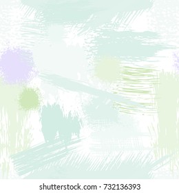 Splash Brush strokes Seamless pattern. Brushed Painted splash Abstract Background. Brush stroked painting. Vector illustration.