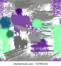 Splash Brush strokes Seamless pattern.