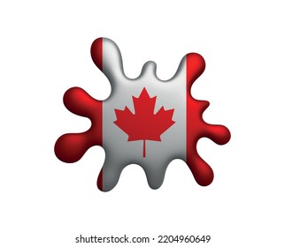 Splash with Canada flag.Vector Canada flag symbol.