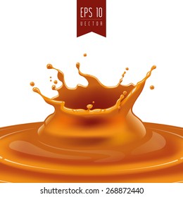 Splash Of Caramel Or Oil Vector