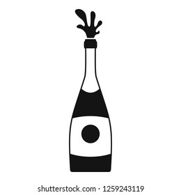Splash champagne bottle icon. Simple illustration of splash champagne bottle vector icon for web design isolated on white background