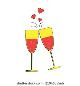 splash of champagne valentines day sticker groove style