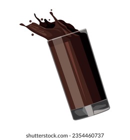 splash chocolate glass drink icon isolated