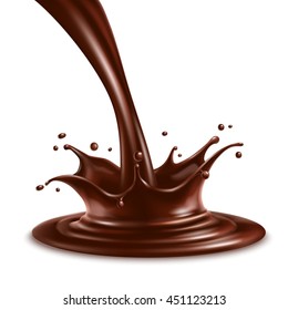 Splash of chocolate isolated on white background