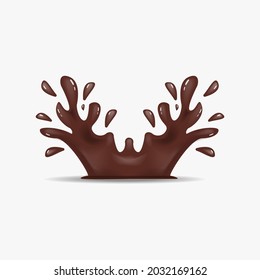 splash chocolate realistic vector illustration, isolated design