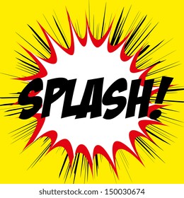 splash cloud over yellow background. vector illustration