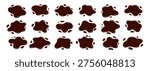 Splash coffee stains and milk splat, chocolate and water spray. Frame shape puddle drops vector. Abstract background for splash milk, coffee, chocolate illustration.
