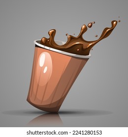 Splash of coffee, vector image