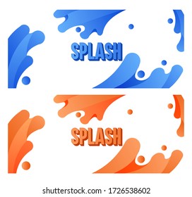 splash of cold water and hot lava, blue and red concept, new poster design landscapes