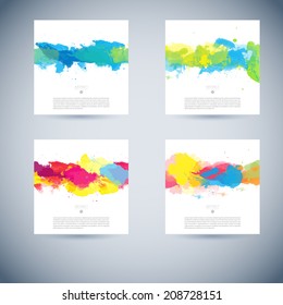 splash color background colour ink watercolor bright brush flyer series of shiny colorful vector watercolor scene handy for any project where a platter of colour makes the difference watercolour invit