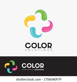 splash color ink with plus icon vector illustration