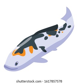 Splash color koi carp icon. Isometric of splash color koi carp vector icon for web design isolated on white background