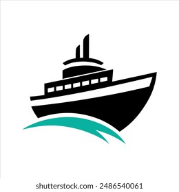 Splash of Color Ship Logo Ilustración vectorial minimalista