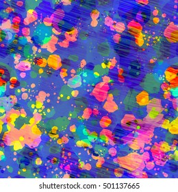 Splash colorful pattern. Paint seamless background. 
